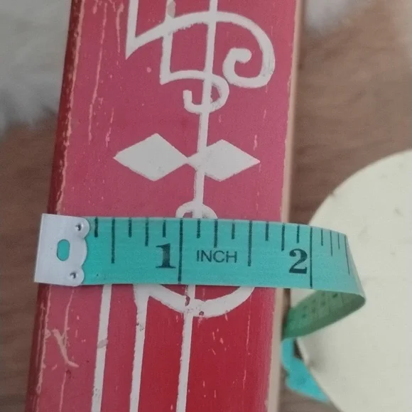 . Vintage Wooden Drawer Divider - Red & White Wood Utensil Organizer - Picture 9 of 9